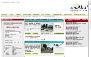 immobilier-narbonne.aktifimmo.com website preview
