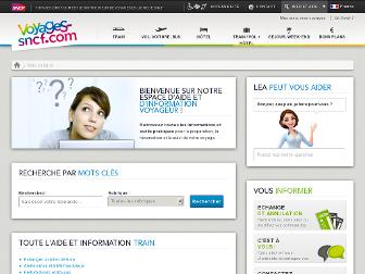 aide.voyages-sncf.com website preview