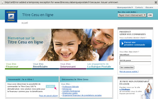 titrecesu.labanquepostale.fr website preview