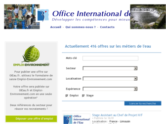 emploi.oieau.fr website preview