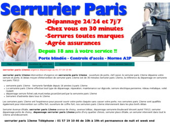 serrurier-paris-13eme.fr website preview