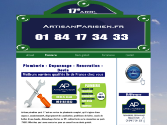 artisanplombier-paris17.fr website preview