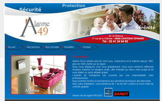 alarme49.fr website preview