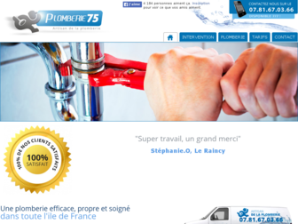 plomberie75.fr website preview