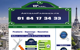 artisanplombier-paris11.fr website preview