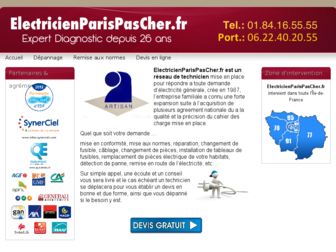 electricienparispascher.fr website preview