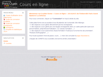 coursenligne.u-paris10.fr website preview
