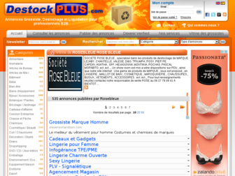 rosebleue.destockplus.com website preview