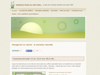 managehairaunaturel.fr website preview