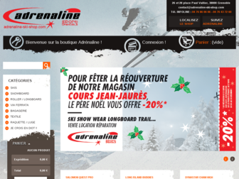 adrenaline-ski-shop.com website preview
