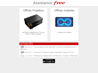 assistance.free.fr website preview