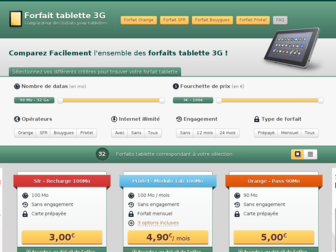 forfait-tablette.com website preview