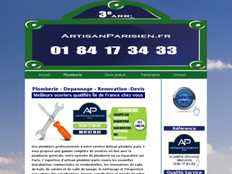 artisanplombier-paris3.fr website preview