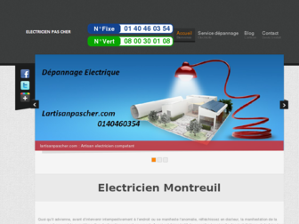 electricienmontreuil.lartisanpascher.com website preview