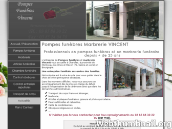 pompesfunebresmarbrerie-vincent.com website preview