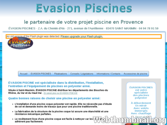 evasion-piscines-polyester.com website preview