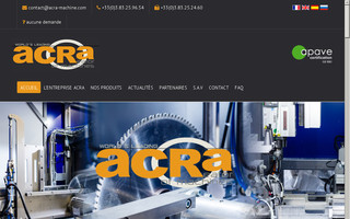 acra-machine.com website preview