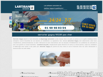 serrurier-gagny.lartisanpascher.com website preview