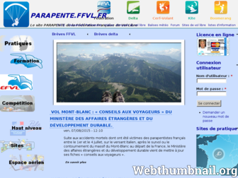 parapente.ffvl.fr website preview