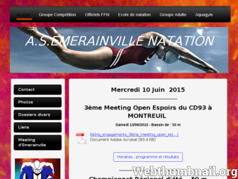 emerainville-natation.fr website preview
