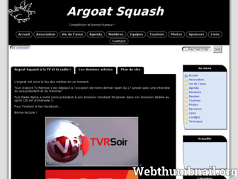 argoatsquash.free.fr website preview