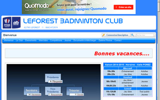 leforestbadminton.fr website preview