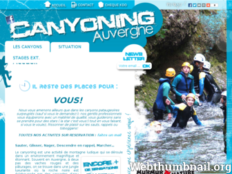 canyoning-auvergne.fr website preview