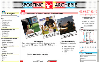 sporting-archerie.fr website preview