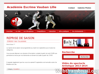 escrime-vauban-lille.fr website preview