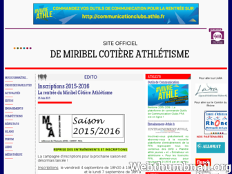 miribelca.athle.com website preview