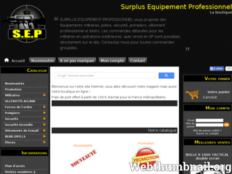 surplus-equipement-professionnel.com website preview