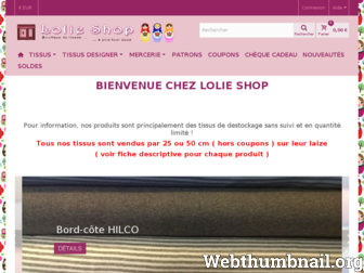lolieshop.fr website preview