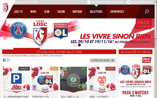 billetterie.losc.fr website preview