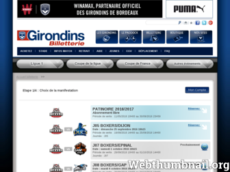 billetterie.girondins.com website preview