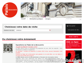 palais-decouverte.digitick.com website preview