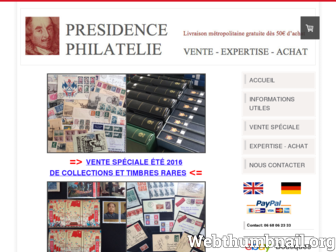 presidencephilatelie.fr website preview