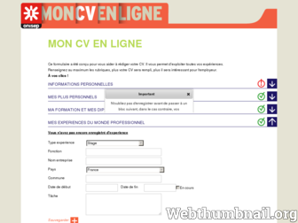 cvenligne.onisep.fr website preview