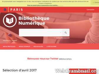 bibliotheque-numerique.paris.fr website preview