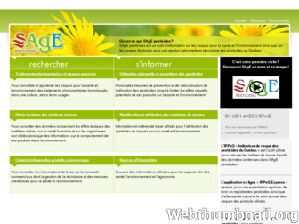 sagepesticides.qc.ca website preview