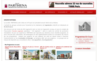 parthena.fr website preview