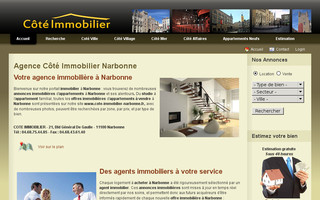 cote-immobilier-narbonne.fr website preview