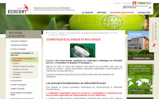 cosmetiques.ecocert.com website preview