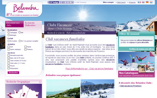 clubs-vacances.belambra.fr website preview