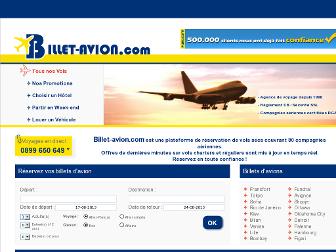 billet-avion.com website preview
