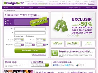 budgetair.fr website preview