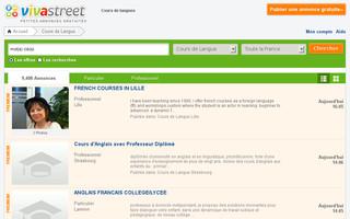cours-langue.vivastreet.com website preview