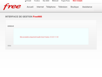 wifi.free.fr website preview