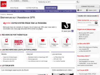 assistance.sfr.fr website preview