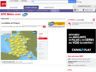 meteo.sfr.fr website preview