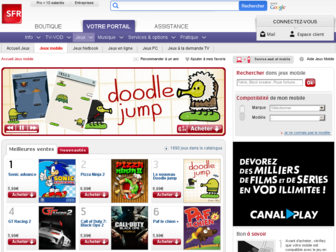 jeux-mobile.sfr.fr website preview